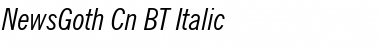NewsGoth Cn BT Italic Font