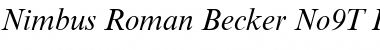 Nimbus Roman Becker No9T Italic Font