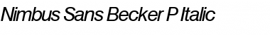 Nimbus Sans Becker P Italic Font