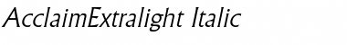 AcclaimExtralight Italic Font