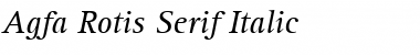 AgfaRotisSerif Italic Font