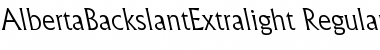 AlbertaBackslantExtralight Regular Font