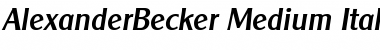 AlexanderBecker-Medium Italic Font