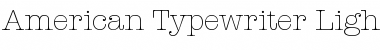 American Typewriter Light Font