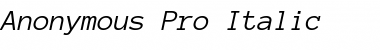 Anonymous Pro Italic Font