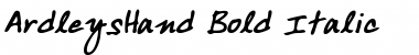 ArdleysHand Bold Italic Font