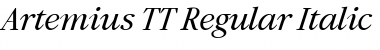 Artemius TT Regular Italic Font