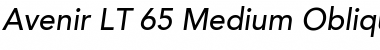 Avenir LT 65 Medium Italic Font