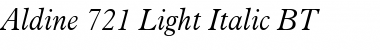 Aldine721 Lt BT Light Italic Font