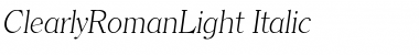 ClearlyRomanLight kursiv Font