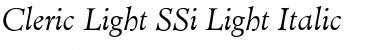 Cleric Light SSi Light Italic Font