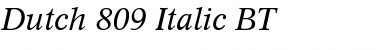 Dutch809 BT Italic Font