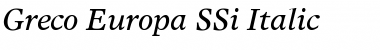 Greco Europa SSi Italic Font