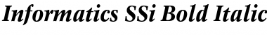 Informatics SSi Bold Italic Font