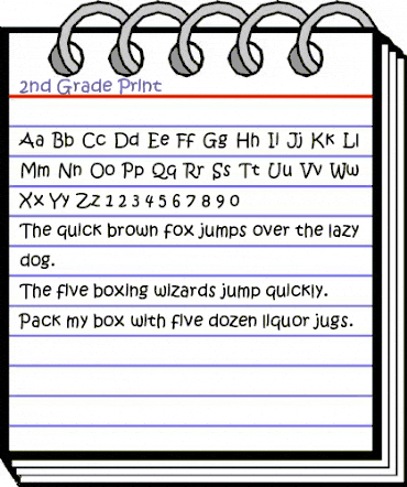 2nd Grade Print Regular animated font preview