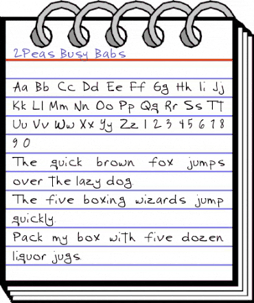 2Peas Busy Babs Regular animated font preview