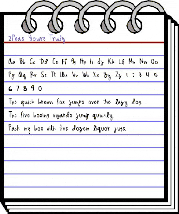 2Peas Yours Truly Regular animated font preview