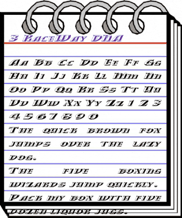 3 RaceWay DNA Regular animated font preview