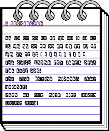 a_BrokerCmDn Regular animated font preview