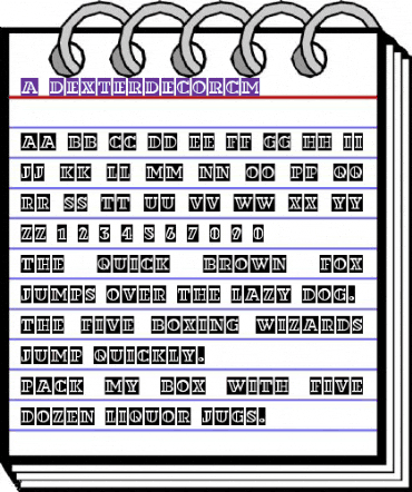 a_DexterDecorCm Regular animated font preview