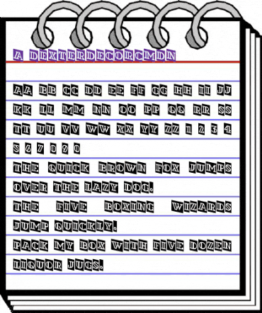 a_DexterDecorCmDn Regular animated font preview