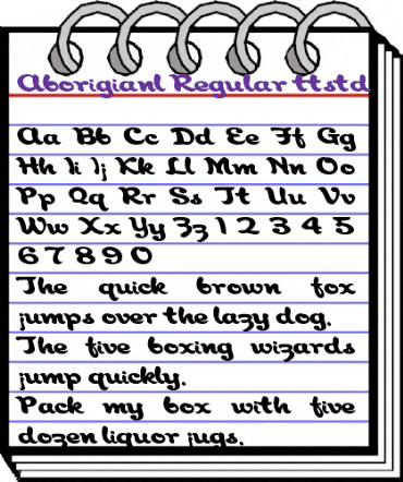 Aborigianl Regular animated font preview