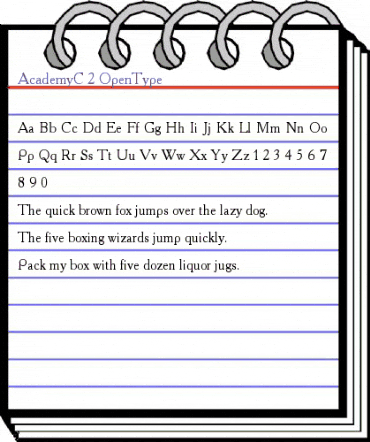 AcademyC Regular animated font preview
