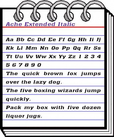 Ache-Extended Italic animated font preview