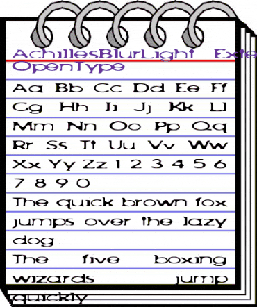 AchillesBlurLight Extended animated font preview