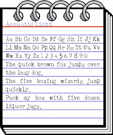 Acoustic Light Regular animated font preview