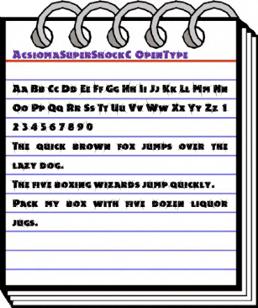 AcsiomaSuperShockC Regular animated font preview
