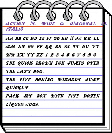 Action Is JL Expanded Italic animated font preview