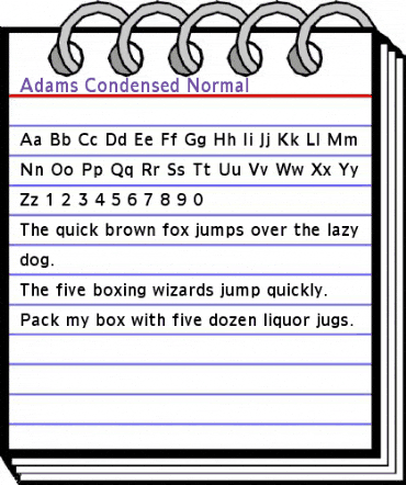 Adams Condensed Normal animated font preview