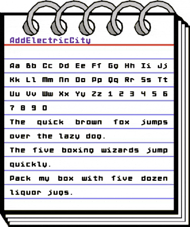 AddElectricCity Regular animated font preview