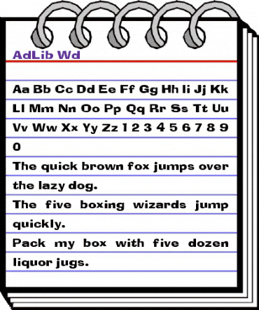 AdLib Wd Regular animated font preview