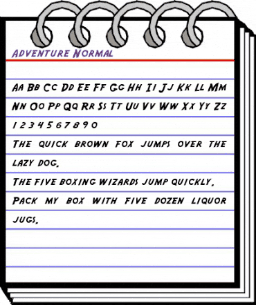 Adventure Normal animated font preview