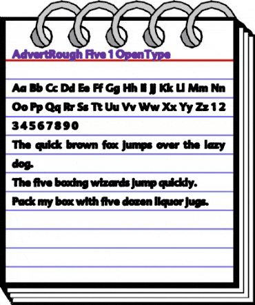 AdvertRough Five animated font preview