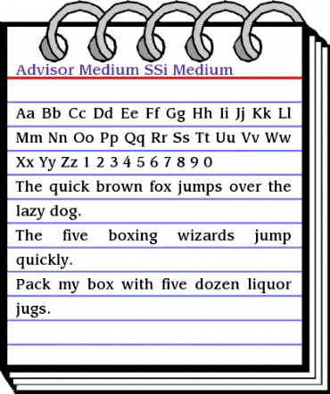 Advisor Medium SSi Medium animated font preview