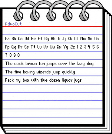 AdvoCut Regular animated font preview