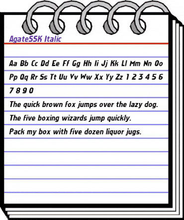 AgateSSK Italic animated font preview