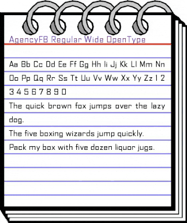 AgencyFB Regular Wide Regular animated font preview