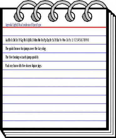 Agenda LightUltraCondensed animated font preview