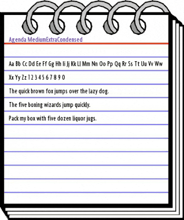 Agenda MediumExtraCondensed animated font preview