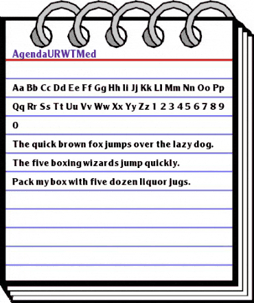 AgendaURWTMed Regular animated font preview