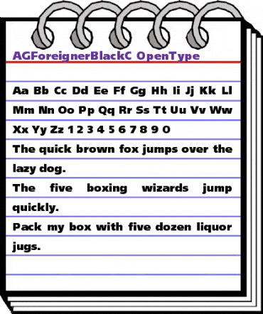 AGForeignerBlackC Regular animated font preview