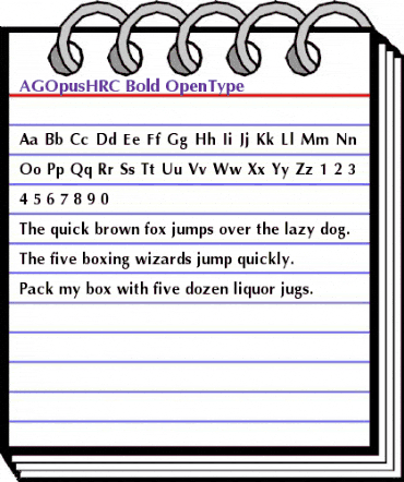 AGOpusHRC Bold animated font preview