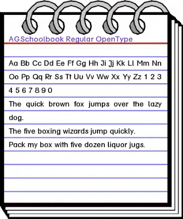 AG Schoolbook Regular animated font preview