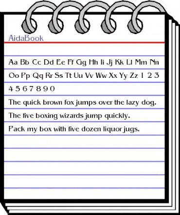 AidaBook Regular animated font preview