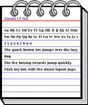 Airam LT Std Regular animated font preview