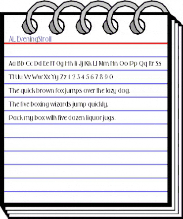 AL EveningStroll Regular animated font preview